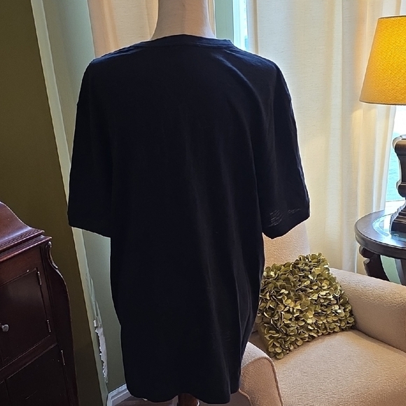 NWT Vince Classic Black Cotton Tee with Three Buttons-Size XXL - Picture 3 of 5